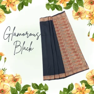Black Mulberry Banarasi Saree with Intricate Design