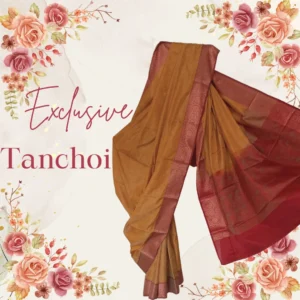 Mustard Tanchoi Banarasi Saree with Rose Gold work
