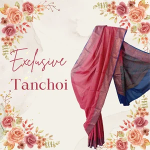 Dark Pink Tanchoi Banarasi Saree with Rose Gold work