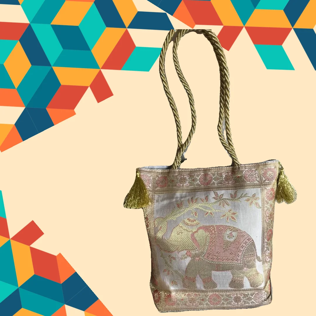 Banarasi handbag - Off White