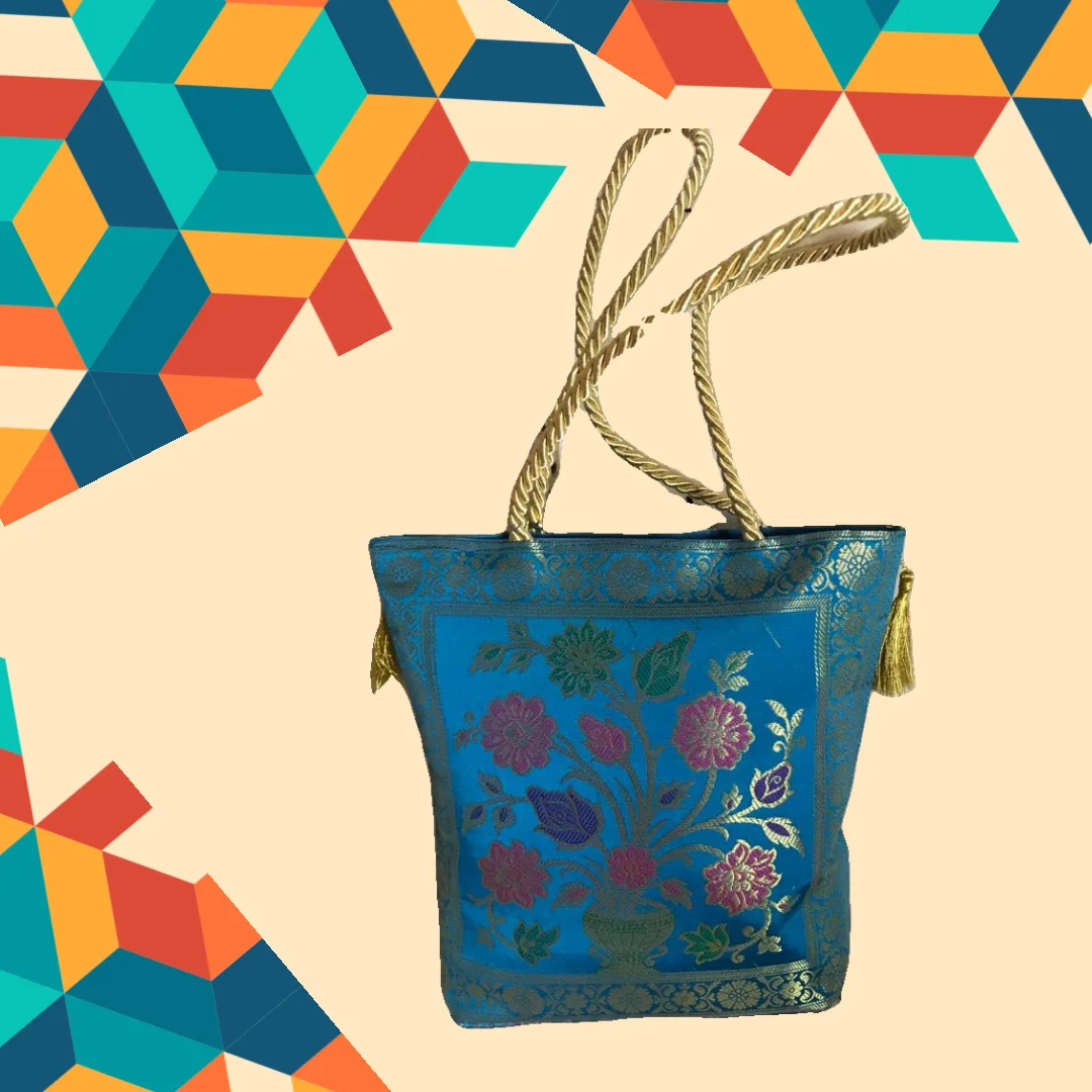 Banarasi Handbag - Blue
